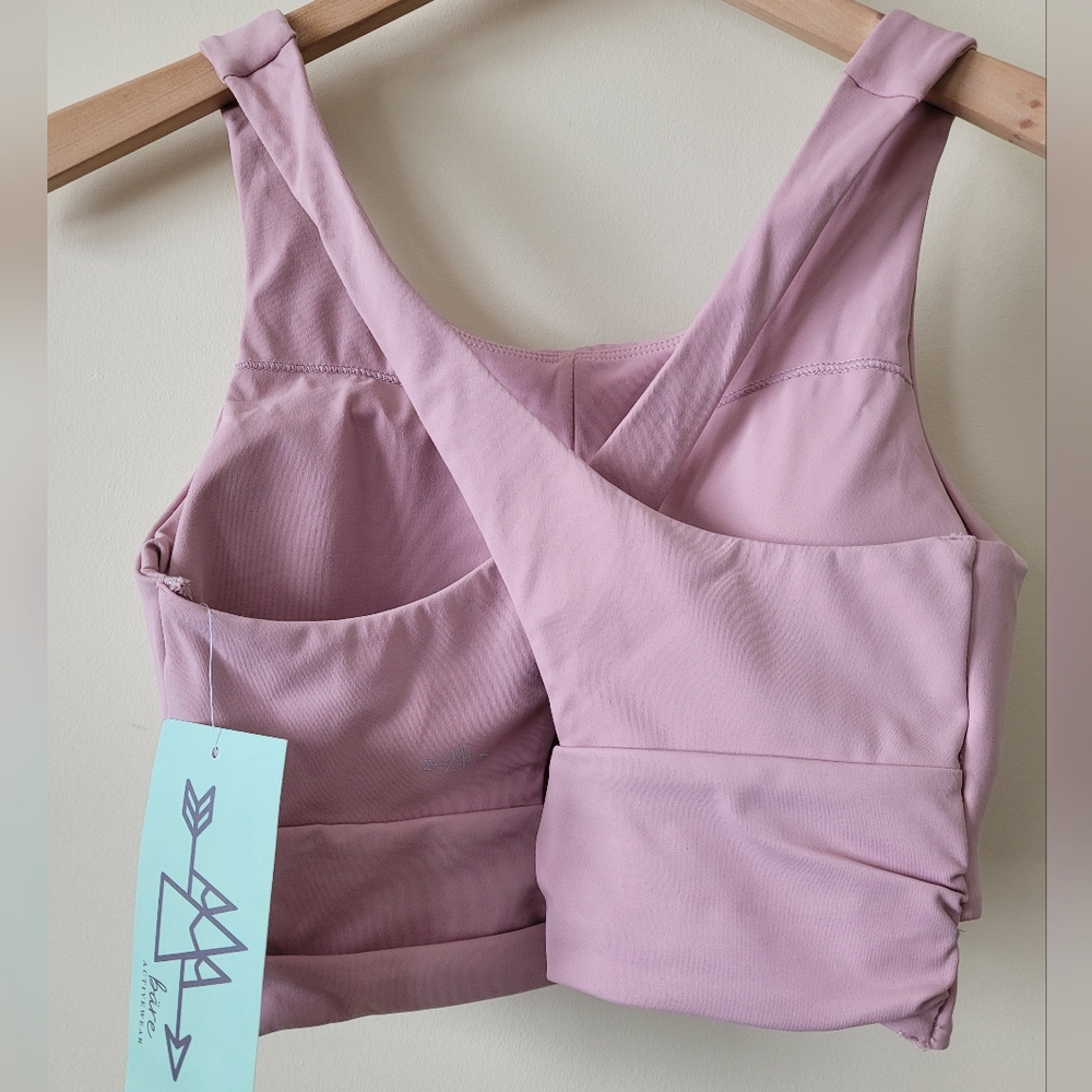 Bare Activewear Hold Me Up Sports Bra sz 10 Pink Mauve/Dusty Rose - Picture 7 of 10